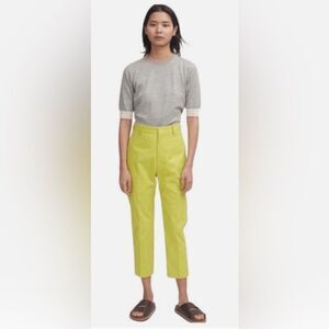 NWOT Sofie D'Hoore Piccolo High Waist Straight Cropped Pant Green Sz 34